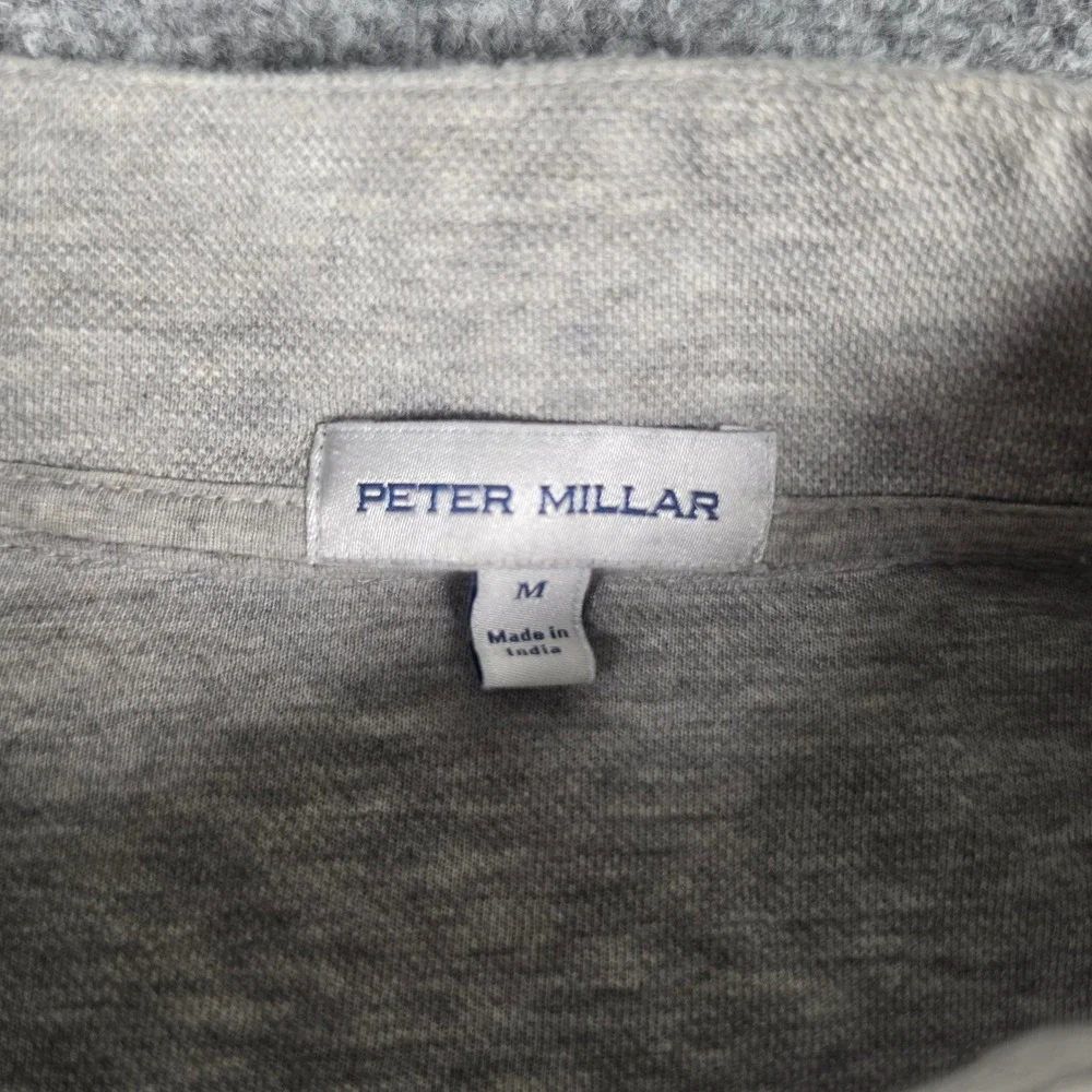 Stanford University Peter Millar Crown Comfort Quarter Zip Pullover Men M Gray